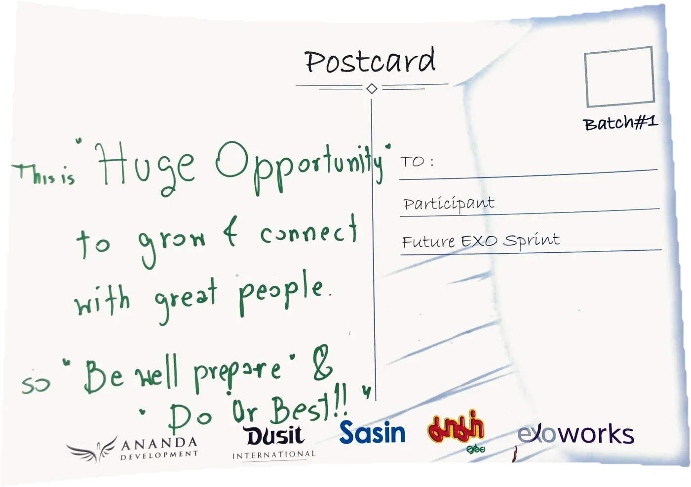 This is a “huge opportunity” to grow and connect with great people. So “be well prepared” and “do your best!!”